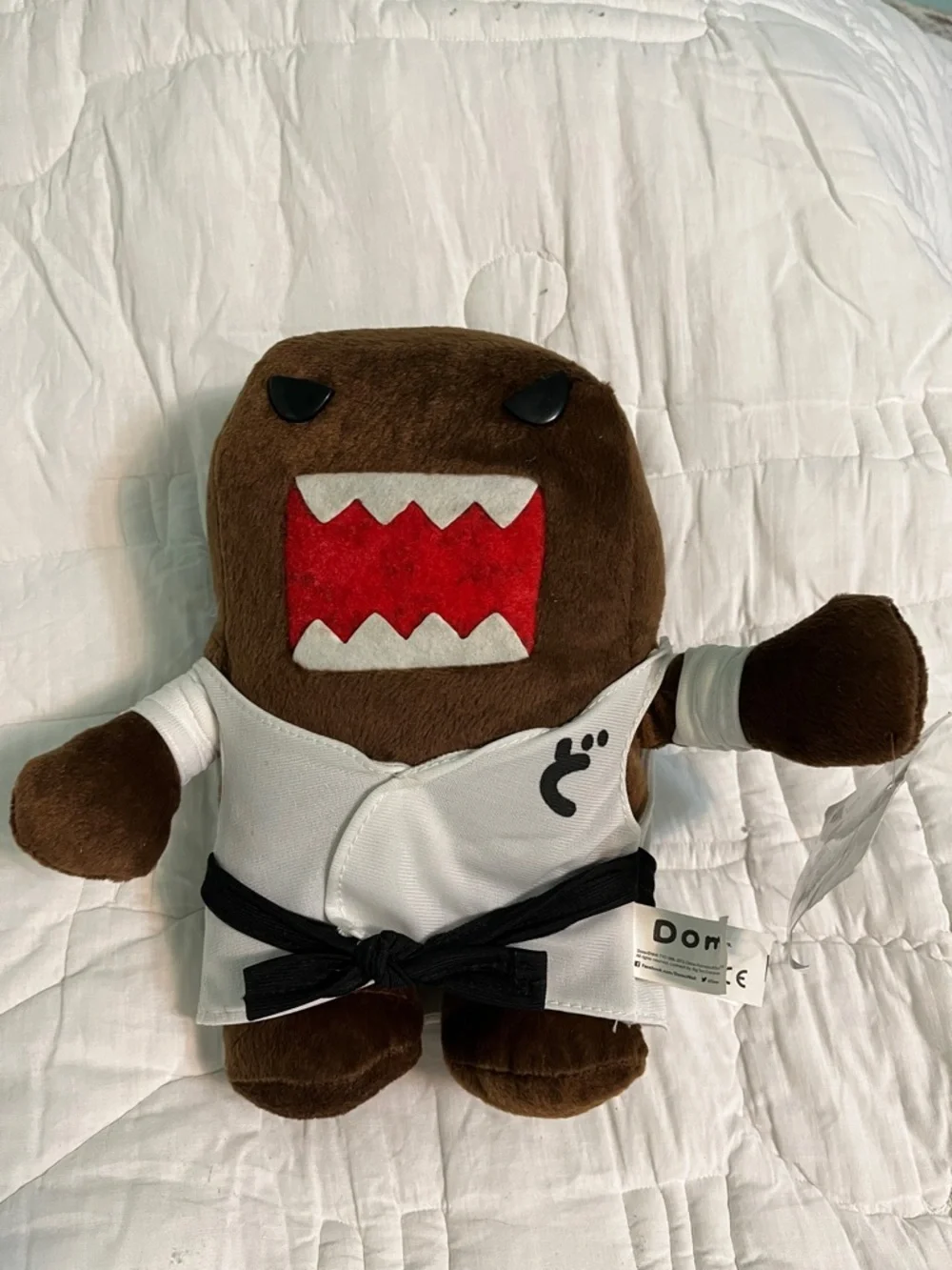 DOMO-KUN NHK Anime Character 10” VINTAGE Plush Brown with karate suit - Picture 6 of 7
